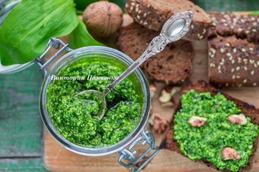 Рецепт песто из черемши с грецким орехом