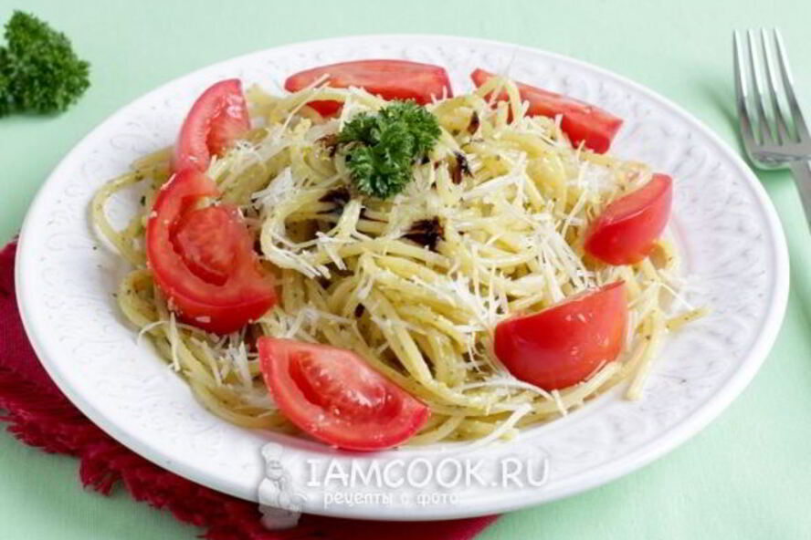 Рецепт спагетти с соусом песто