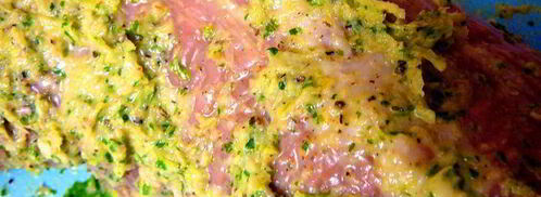 свиная вырезка маринованная в кинзе и томатная сальса. Шаг 4