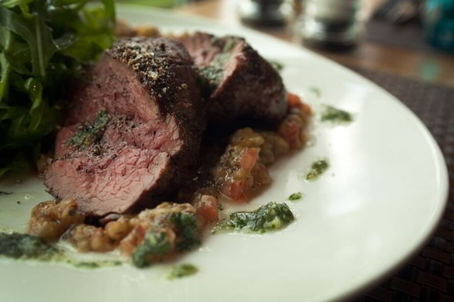 Рецепт стейка миланзане с тартаром из овощей