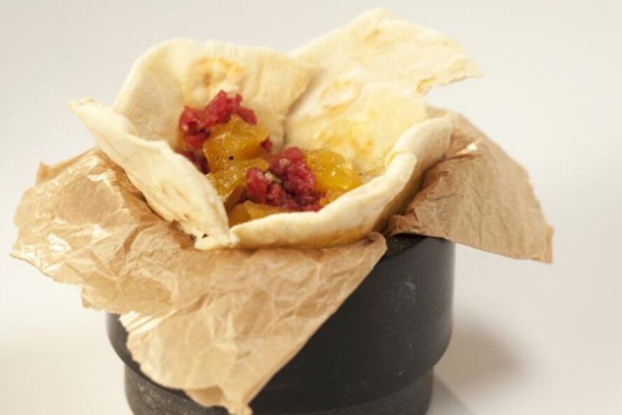 Рецепт тартара из говядины с апельсиновым мармеладом