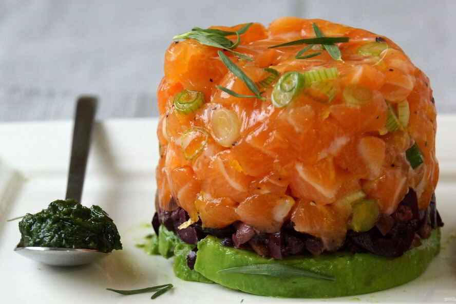 Рецепт тартара из лосося и авокадо