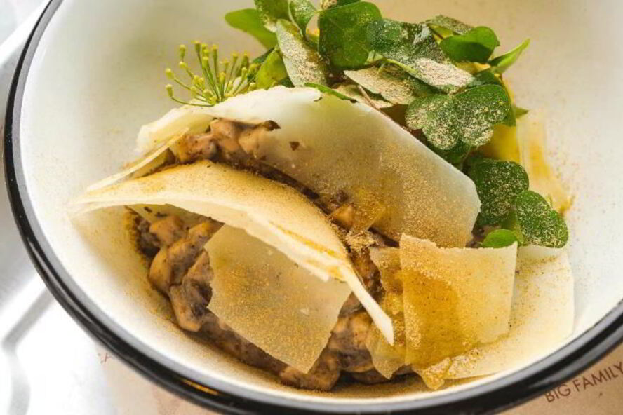 Рецепт тартара из шампиньонов с картофелем и кислицей