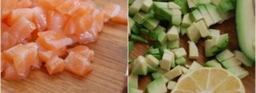 тартар с лососем и авокадо. Шаг 6