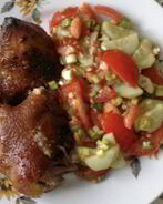 Утка в соусе Ткемали с медом