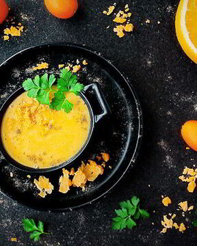 Заварной сырный соус с апельсинами