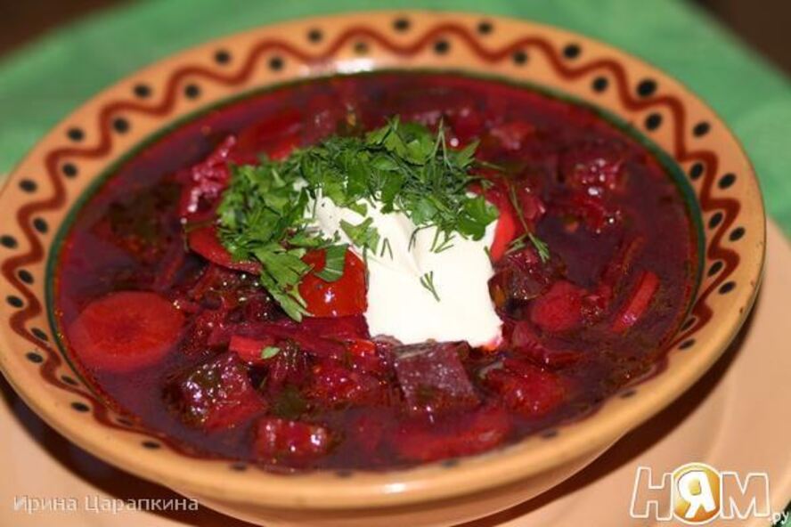 Рецепт борща с баклажанами