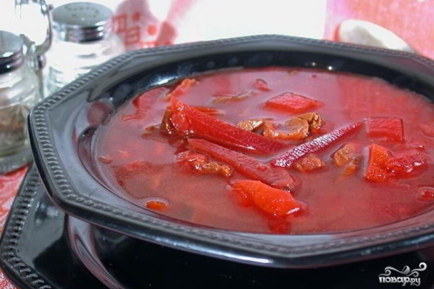 Рецепт борща с белыми грибами