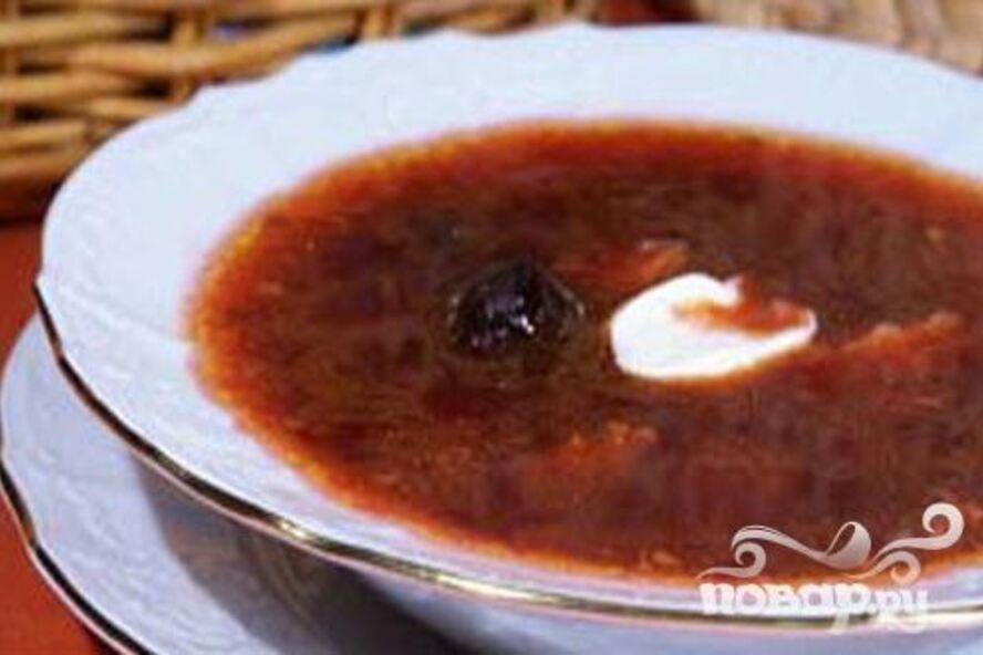 Рецепт борща с черносливом