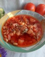 Борщ с килькой в томате и фасолью