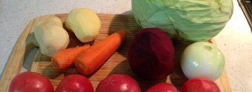 борщ украинский постный. Шаг 3