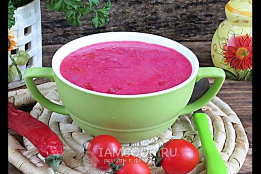 Рецепт красного борща с фасолью и копченостями