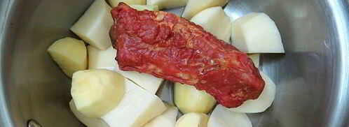 красный борщ с фасолью и копченостями. Шаг 4