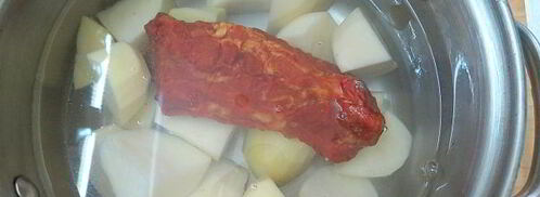 красный борщ с фасолью и копченостями. Шаг 5