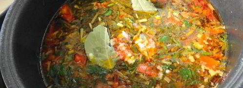 красный борщ со щавелем без капусты в мультиварке. Шаг 9