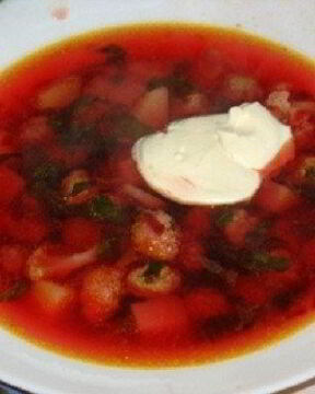 Летний борщ с цветной капустой