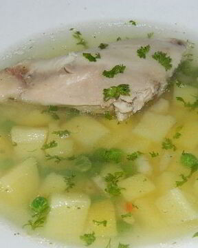 Картофельный суп на мясном бульоне