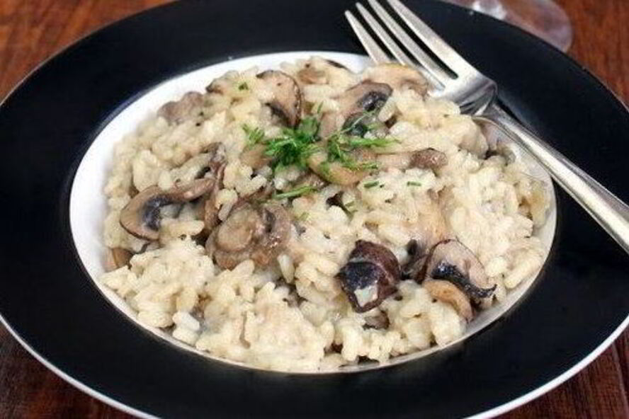 Рецепт ризотто на курином бульоне с грибами