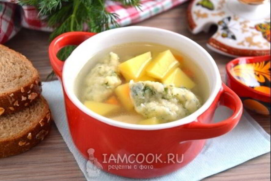 Рецепт супа с клецками на курином бульоне
