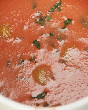 Гаспачо с апельсиновым льдом