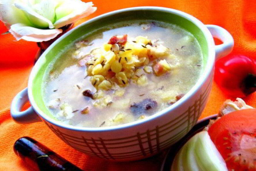 Рецепт горохового супа с копченостями и тыквой