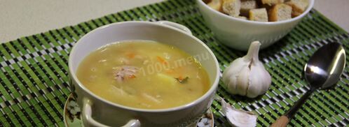 гороховый суп с копчеными ребрышками и курицей. Шаг 13