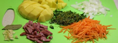 гороховый суп с копчеными ребрышками и курицей. Шаг 4