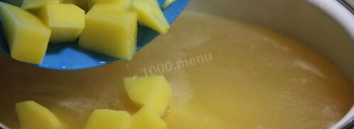 гороховый суп с копчеными ребрышками и курицей. Шаг 10