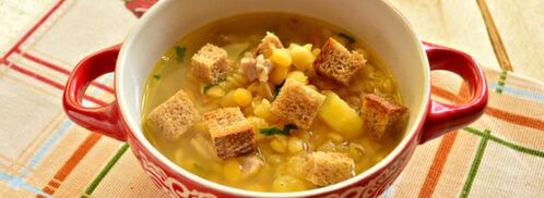 гороховый суп с курицей и сухариками. Шаг 8