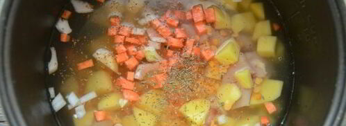 гороховый суп с курицей в мультиварке. Шаг 8