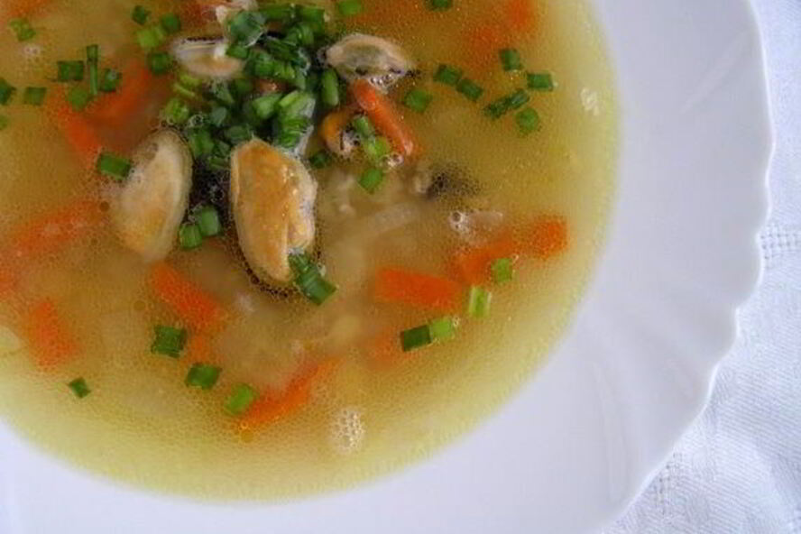 Рецепт горохового супа с мидиями