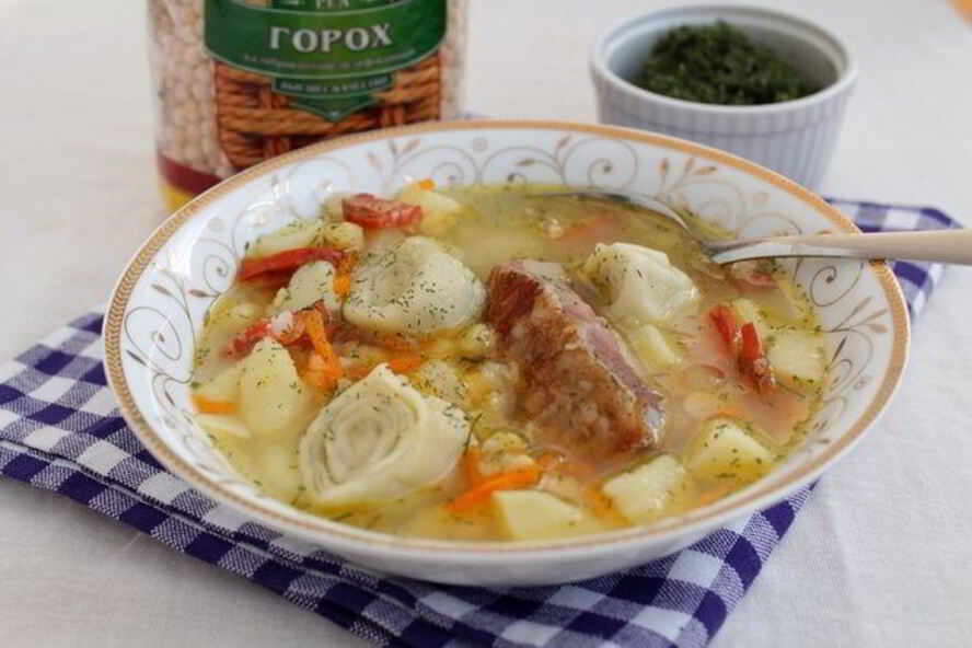 Рецепт горохового супа с рулетиками