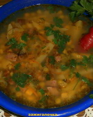 Кукурузно-гороховый суп