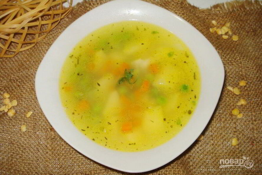 Рецепт супа горохового постного