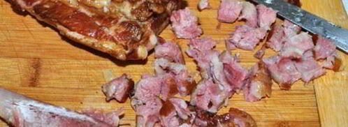 картофельно-фасолевый суп с копченостями. Шаг 7