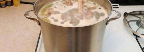 суп горячий холодец. Шаг 14