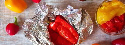 крем-суп из запеченного перца с хрустящими ржаными отрубями. Шаг 3