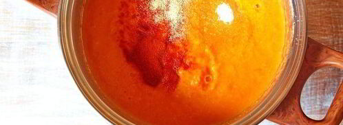 крем-суп из запеченного перца с хрустящими ржаными отрубями. Шаг 6