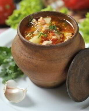 Куриный суп в горшочке