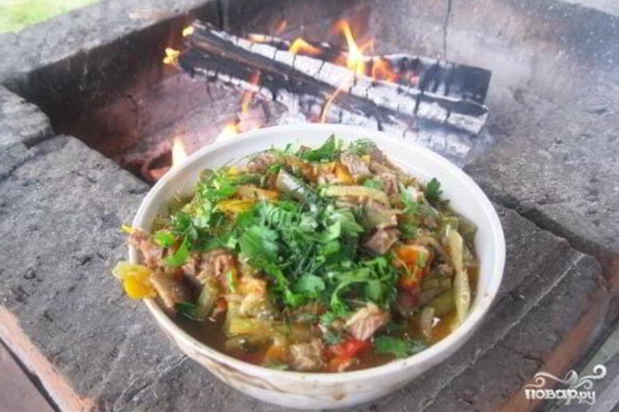Рецепт лагмана на костре в казане