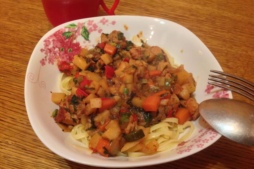 Рецепт лагмана с солеными огурчиками