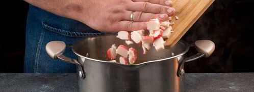 легкий суп с крабовыми палочками. Шаг 7