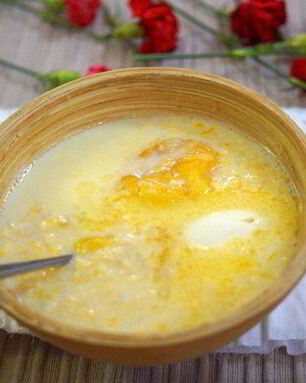 Молочный рисовый суп с курагой