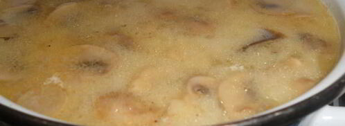 молочный суп с грибами. Шаг 5