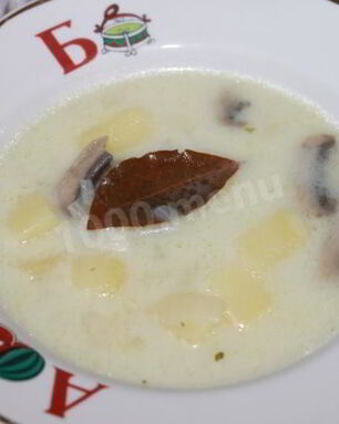 Молочный суп с картофелем и грибами