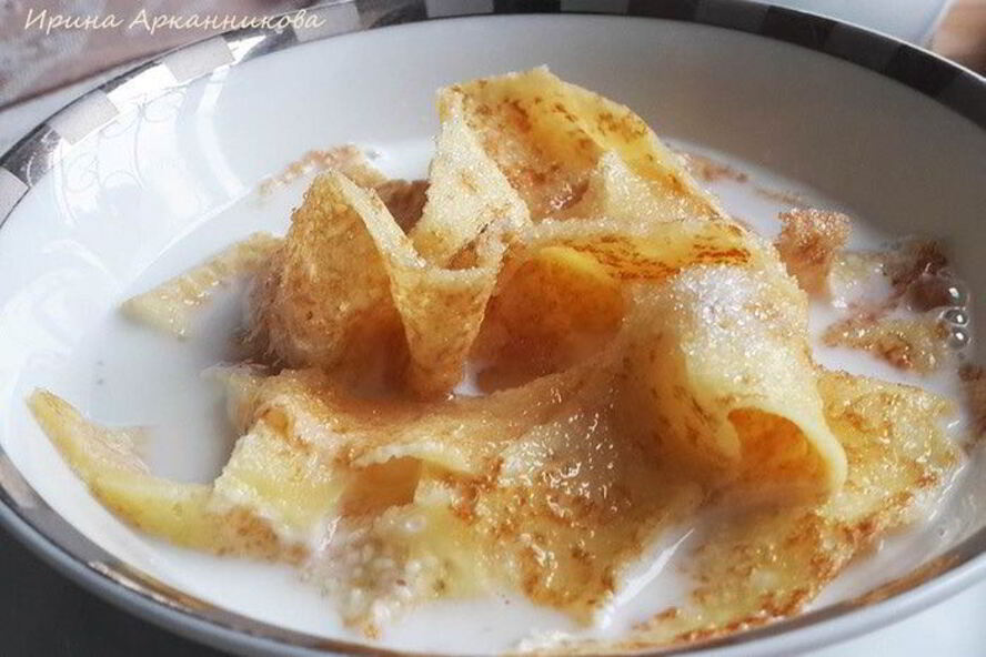 Рецепт молочного супа с лапшой из крахмальных блинов