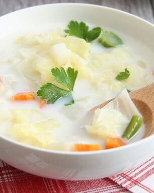 Молочный суп с овощами