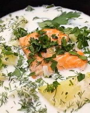 Молочный суп с рыбой