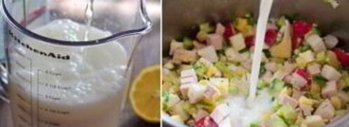 окрошка классическая с колбасой на кефире. Шаг 4