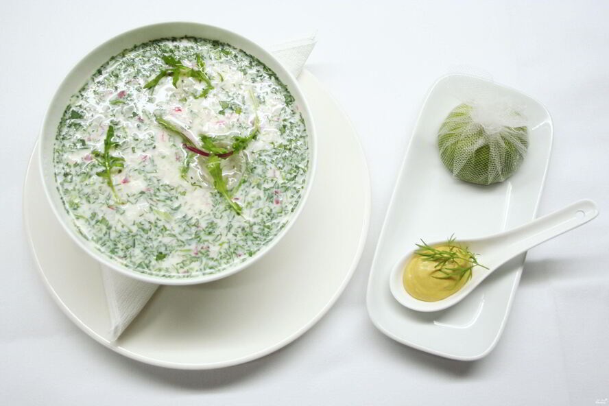 Рецепт окрошки на айране